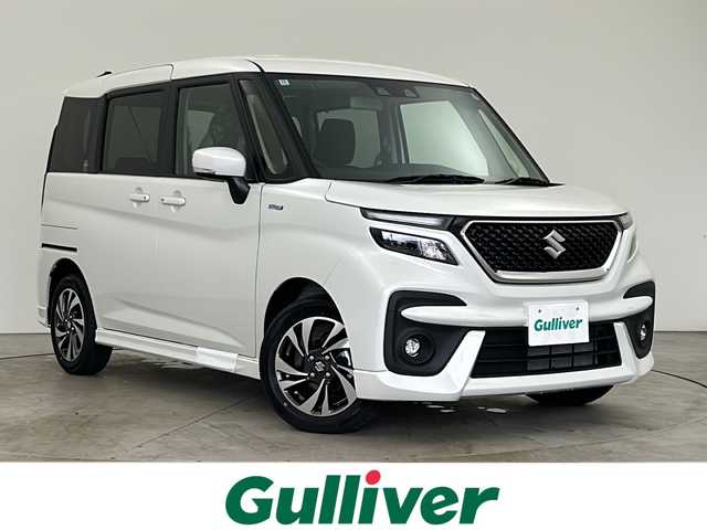 スズキ ソリオ バンディット HV MV 秋田県 2024(令6)年 0.1万km未満 ピュアホワイトP 4WD/スズキセーフティサポート/両側パワースライドドア/社外SDナビ/フルセグTV/Bluetooth/CD/DVD/ヘッドアップディスプレイ/レーダークルーズコントロール/レーンキープアシスト/横滑り防止装置/前席シートヒーター/ＬＥＤヘッドライト/ＬＥＤフォグランプ/オートライト/オートハイビーム/後席サンシェード/スリムサーキュレーター/純正アルミホイール/スマートキー/スペアキー