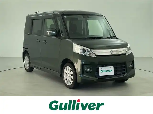 スズキ スペーシア カスタム XS 福井県 2013(平25)年 8万km クールカーキPM スマートキー/メモリナビ/ワンセグTV/バックカメラ/衝突軽減ブレーキ/オートライト/片側パワースライドドア