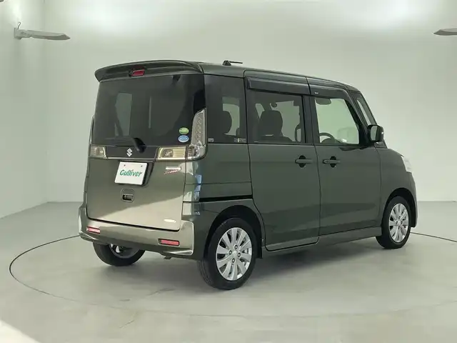 スズキ スペーシア カスタム XS 福井県 2013(平25)年 8万km クールカーキPM スマートキー/メモリナビ/ワンセグTV/バックカメラ/衝突軽減ブレーキ/オートライト/片側パワースライドドア