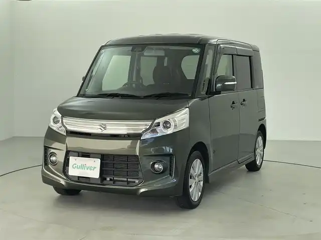 スズキ スペーシア カスタム XS 福井県 2013(平25)年 8万km クールカーキPM スマートキー/メモリナビ/ワンセグTV/バックカメラ/衝突軽減ブレーキ/オートライト/片側パワースライドドア