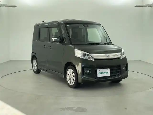 スズキ スペーシア カスタム XS 福井県 2013(平25)年 8万km クールカーキPM スマートキー/メモリナビ/ワンセグTV/バックカメラ/衝突軽減ブレーキ/オートライト/片側パワースライドドア