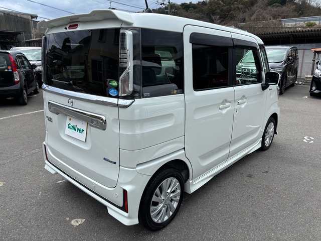 マツダ フレアワゴン カスタムスタイル ハイブリッド XG 福岡県 2020(令2)年 5.6万km ピュアホワイトP ワンオーナー/純正ディーラーナビオプション/（AM/FM/iPod/Bluetooth/SMARTUSEN/ワンセグTV）/アイドリングストップ/パーキングアシスト/レーンキープアシスト/衝突被害軽減システム/横滑り防止装置/ヒートシーター（D）/パワースライドドア（片側）/ハンズフリー/プッシュスタート/純正フロアマット/純正アルミホイール/電格ミラー/スペアキー×１/保証書/取扱説明書