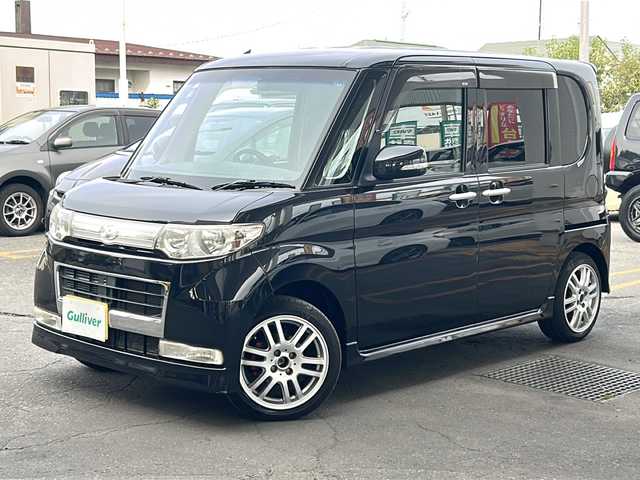 ダイハツ タント カスタム Vセレクション 道東・釧路十勝 2009(平21)年 11万km ブラックマイカ ４WD/社外SDナビ/CD/DVD/ワンセグTV/バックカメラ/キセノンヘッドライト/前後ドライブレコーダー/革巻きステアリング
