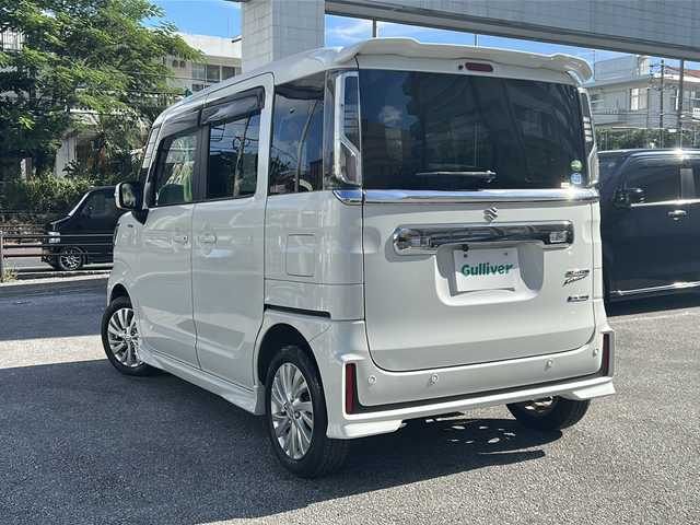 スズキ スペーシア カスタム HYBRID GS 沖縄県 2018(平30)年 5.2万km ピュアホワイトP 禁煙車/Pionner７インチSDナビ/・Ｂｌｕｅｔｏｏｔｈ・ＣＤ／ＤＶＤ・フルセグ/後付けデジタルインナーミラー（録画機能あり）/片側パワスラ/衝突軽減ブレーキ/レーンキープアシスト/バックカメラ/シートヒーター/ＥＴＣ/コーナーセンサー/AUTOライト/オートマチックハイビーム/LEDヘッドライト/ステアリングスイッチ