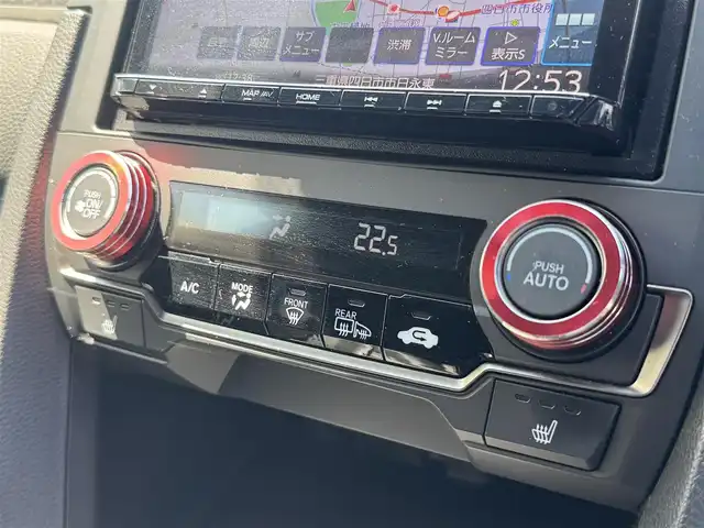 ホンダ シビック ハッチバック ホンダセンシング 三重県 2019(令1)年 5.2万km クリスタルブラックパール ホンダセンシング /アイドリングストップ/GAB 18インチアルミホイール/社外デジタルインナーミラー /KENWOOD メモリナビ・地デジTV/・DVD/CD/・Bluetooth/バックカメラ/レーダークルーズコントロール/車線維持支援システム/前席シートヒーター /ビルトインETC/LEDヘッドランプ/・オートライト/オートハイビーム/LEDフォグライト/プッシュエンジンスタート/スマートキー×2/新車時保証書/取扱説明書