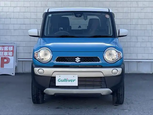 スズキ ハスラー G 群馬県 2016(平28)年 4.5万km サマーブルーM 純正７インチＳＤナビ　/バックカメラ　/ＴＶ　/前方ドラレコ　/前席シートヒーター　/衝突被害軽減システム　/ツートンカラー　/スマートキー　/ビルトインＥＴＣ　/アイドリングストップ　/本革ステアリング　/電動格納ミラー