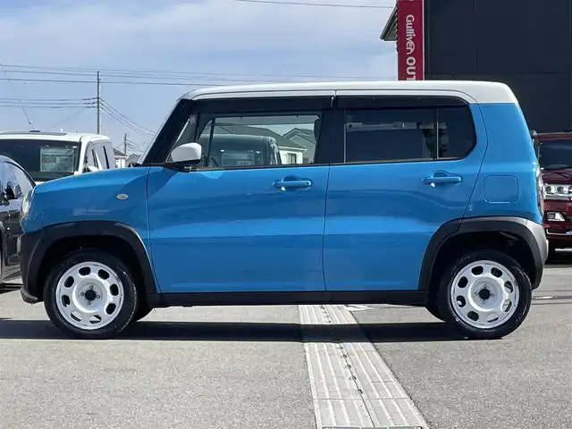 スズキ ハスラー G 群馬県 2016(平28)年 4.5万km サマーブルーM 純正７インチＳＤナビ　/バックカメラ　/ＴＶ　/前方ドラレコ　/前席シートヒーター　/衝突被害軽減システム　/ツートンカラー　/スマートキー　/ビルトインＥＴＣ　/アイドリングストップ　/本革ステアリング　/電動格納ミラー