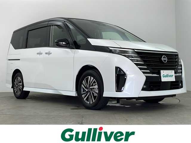 日産 セレナ e－パワー ハイウェイスター V 鹿児島県 2024(令6)年 0.2万km ブリリアントホワイトパール ワンオーナー/プロパイロット/衝突軽減システム/純正ナビ/（フルセグ/Bluetooth/HDMI/Apple Car Play)/アラウンドビューモニター/両側パワースライドドア/セカンドスライドアップシート/コーナーセンサー/純正アルミホイール/ブラインドスポットモニター/LEDヘッドライト/リアオートエアコン/オートマチックハイビーム/ドライブレコーダー/ETC/ステアリングスイッチ/スマートキー/プッシュスタート