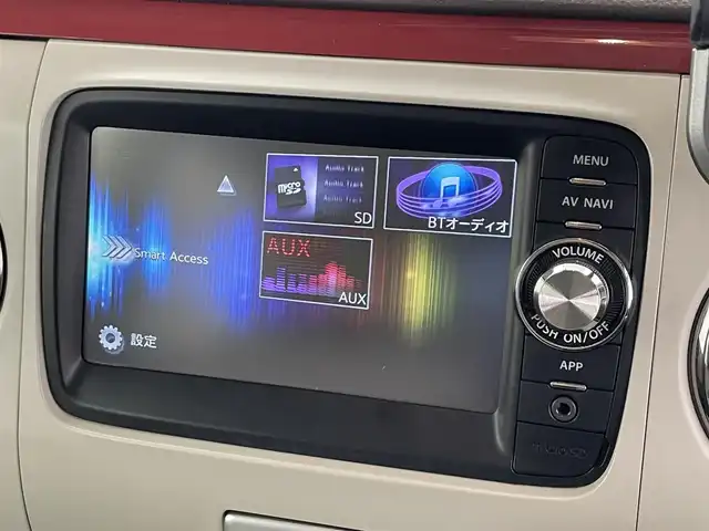 スズキ ラパン X 滋賀県 2013(平25)年 8.2万km ミルクティーベージュメタリック 純正7インチナビ/（Bluetooth/USB/ワンセグTV）/バックカメラ/ドライブレコーダー/プッシュスタート/スマートキー/HIDヘッドライト/オートライト/アイドリングストップ/オートエアコン/純正フロアマット