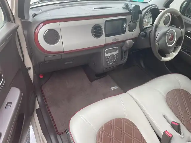 スズキ ラパン X 滋賀県 2013(平25)年 8.2万km ミルクティーベージュメタリック 純正7インチナビ/（Bluetooth/USB/ワンセグTV）/バックカメラ/ドライブレコーダー/プッシュスタート/スマートキー/HIDヘッドライト/オートライト/アイドリングストップ/オートエアコン/純正フロアマット