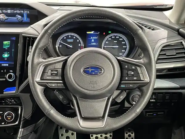 スバル フォレスター ハイブリッド アドバンス 愛知県 2019(令1)年 0.8万km クリムゾンレッドP 純正８インチＳＤナビ　/（Bluetooth/フルセグTV/SD/FM/AM/iPod)/アイサイト　/　　-レーダークルーズコントロール　/　　-衝突軽減ブレーキ　/　　-車線逸脱警報/　　-先行車発進お知らせ/ビルトインＥＴＣ　/シートヒーター　/ステアリングヒーター　/メモリ機能付パワーシート　/ブラインドスポットモニター（ＢＳＭ）/ＵＳＢ接続　/コーナーセンサー　/パドルシフト/LEDヘッドライト/LEDフォグランプ/オートブレーキホールド機能