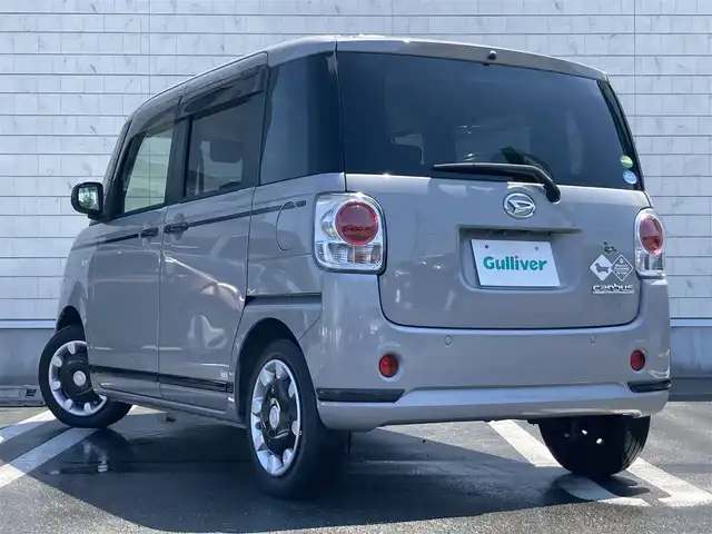 ダイハツ ムーヴ キャンバス X ブラックアクセント リミテッド SAⅢ 静岡県 2020(令2)年 1.1万km グレーマイカM スマートアシストIII/社外カロッツェリアナビ(AVIC-RW303)/　AM FM CD DVD Bluetooth/両側パワースライドドア/革巻きステアリング/ステアリングスイッチ/スマートキー2本/プッシュスタート/アイドリングストップ/リアクリアランスソナー/パーキングアシスト/フロントフォグランプ/オートライト/フルセグTV/アラウンドビューモニター