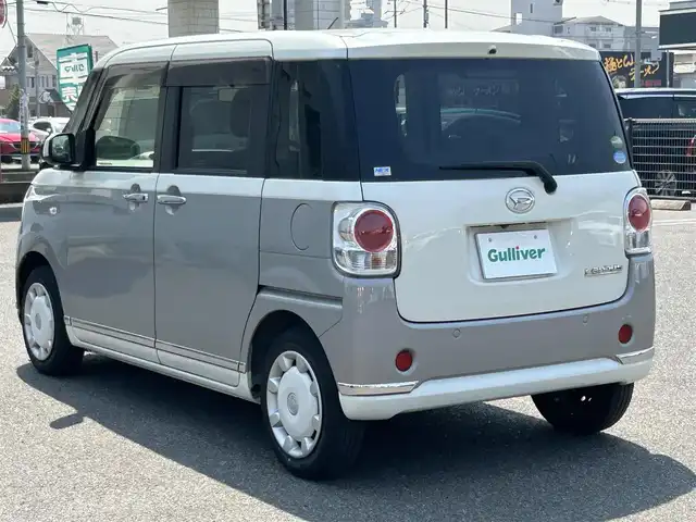 ダイハツ ムーヴ キャンバス G メイクアップ リミテッド　SAⅢ 広島県 2020(令2)年 1.4万km パールホワイトⅢ/スムースグレーマイカメタリック 2トーン 純正ナビ/「CD/DVD/Bluetooth/AM/FM/フルセグTV」/全方位カメラ/前後ドライブレコーダー/両側パワースライドドア/衝突被害軽減システム/先行車発進お知らせ機能/レーンキープアシスト/LEDヘッドライト/オートライト/オートマチックハイビーム/プッシュスタート/テレビキャンセラー/スペアキー/保証書/取扱説明書