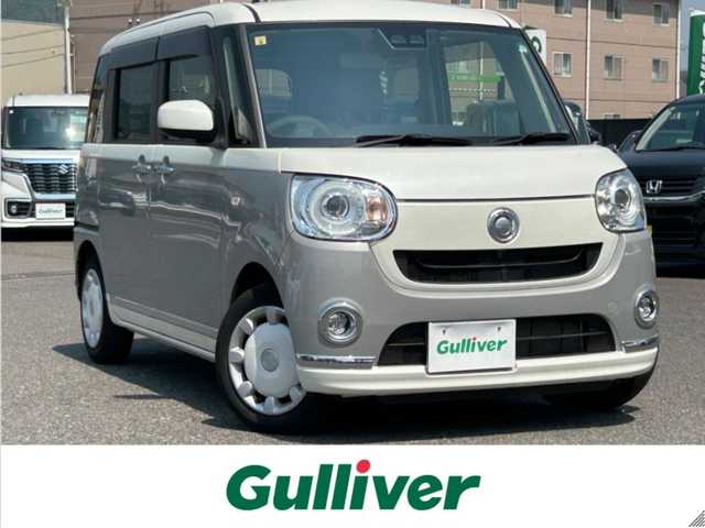 ダイハツ ムーヴ キャンバス G メイクアップ リミテッド　SAⅢ 広島県 2020(令2)年 1.4万km パールホワイトⅢ/スムースグレーマイカメタリック 2トーン 純正ナビ/「CD/DVD/Bluetooth/AM/FM/フルセグTV」/全方位カメラ/前後ドライブレコーダー/両側パワースライドドア/衝突被害軽減システム/先行車発進お知らせ機能/レーンキープアシスト/LEDヘッドライト/オートライト/オートマチックハイビーム/プッシュスタート/テレビキャンセラー/スペアキー/保証書/取扱説明書