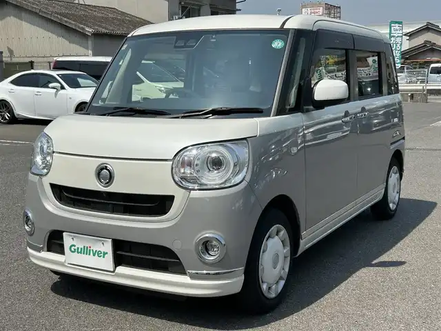 ダイハツ ムーヴ キャンバス G メイクアップ リミテッド　SAⅢ 広島県 2020(令2)年 1.4万km パールホワイトⅢ/スムースグレーマイカメタリック 2トーン 純正ナビ/「CD/DVD/Bluetooth/AM/FM/フルセグTV」/全方位カメラ/前後ドライブレコーダー/両側パワースライドドア/衝突被害軽減システム/先行車発進お知らせ機能/レーンキープアシスト/LEDヘッドライト/オートライト/オートマチックハイビーム/プッシュスタート/テレビキャンセラー/スペアキー/保証書/取扱説明書