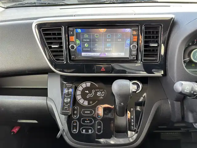 三菱 ｅＫスペース カスタムG 福岡県 2015(平27)年 7万km アメジストブラック/レッドM SDナビ(BT、フルセグTV、バックカメラ、iPod)/片側電動スライドドア/社外ETC/スマートキー/LEDオートライト/横滑り防止/社外AW/ダウンサス/社外スピーカー