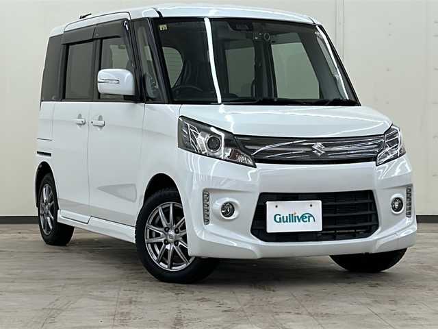 スズキ スペーシア カスタム XS リミテッド 道央・札幌 2014(平26)年 9.4万km パールホワイト /4WD//社外HDDナビ/ CD/DVD/MSV/フルセグ)//衝突軽減ブレーキ//アイドリングストップ//両側パワースライドドア //オートライト//HIDヘッドライト//フォグライト//シートヒーター //ハーフレザーシート//前後ドライブレコーダー//ミラーヒーター//純正ドアバイザー