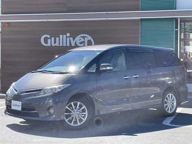 トヨタ エスティマ アエラス 長野県 2010(平22)年 13.5万km グレーメタリック 社外ナビ（FM/AM、CD、DVD、USB）/ワンセグテレビ/バックカメラ/クルーズコントロール追従無/ビルトインETC/オットマン/サード格納シート/両側パワースライドドア/純正フロアマット/純正１６AW/ダブルエアバック/キセノンオートヘッドライト/エンジンスターター/ウォークスルー/MTモード付AT/４WD/スペアキー（１本）/保証書、取扱説明書