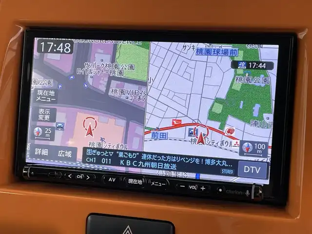 スズキ ハスラー G 福岡県 2016(平28)年 9.4万km パッションオレンジマイカ/スペリアホワイト 社外ナビ（ＢＴ，フルセグＴＶ）　/ＥＴＣ　/前方ドライブレコーダー　/衝突被害軽減ブレーキ　/横滑り防止装置　/アイドリングストップ　/シートヒーター　/電動格納式ドアミラー　/プッシュスタート　/純正フロアマット