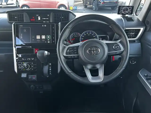 トヨタ ルーミー カスタムG－T 福島県 2021(令3)年 8.5万km ブラックマイカメタリック ワンオーナー/スマートアシスト/・衝突回避支援ブレーキ機能/・車線逸脱警報機能/・ブレーキ制御付誤発信抑制機能/・アダプティブドライビングビーム/・アダプティブクルーズコントロール/・パノラミックヴューモニター/・衝突警報機能/・コーナーセンサー/純正9インチディスプレイオーディオ/【Bluetooth/USB/フルセグTV】/両側パワースライドドア/前席シートヒーター/社外レーダー/ビルトインETC2.0/LEDヘッドライト/・オートライト/・フォグランプ/スマートキー/・プッシュスタート/・スペアキー/革巻きステアリング/・ステアリングリモコン/取扱説明書/新車時保証書