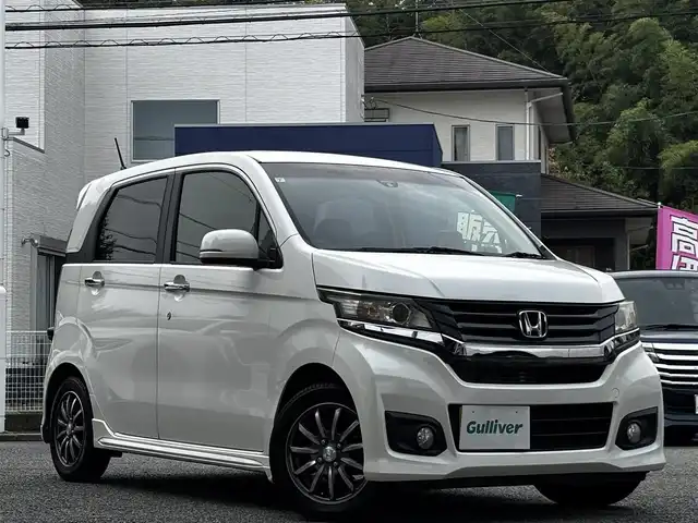 ホンダ Ｎ ＷＧＮ カスタム G 熊本県 2015(平27)年 5.4万km プレミアムホワイトパール 純正ディスプレーオーディオ/【Bluetooth/CD/HDMI/USB/FM/AM】/バックカメラ/ETC/クルーズコントロール/プッシュスタート/HID/スマートキー/オートライト/オートエアコン/ABS/横滑り防止装置/本革巻きステアリング/純正１４インチAW/ドアバイザー/保証書/取扱説明書