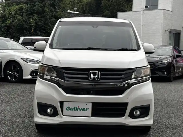 ホンダ Ｎ ＷＧＮ カスタム G 熊本県 2015(平27)年 5.4万km プレミアムホワイトパール 純正ディスプレーオーディオ/【Bluetooth/CD/HDMI/USB/FM/AM】/バックカメラ/ETC/クルーズコントロール/プッシュスタート/HID/スマートキー/オートライト/オートエアコン/ABS/横滑り防止装置/本革巻きステアリング/純正１４インチAW/ドアバイザー/保証書/取扱説明書