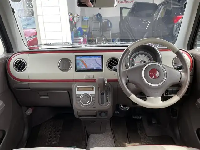 スズキ ラパン ショコラ X 宮崎県 2015(平27)年 4.8万km シャンパンピンクPM 社外SDナビ【MDV-D503】（Bluetooth/CD/DVD/TV）/ETC/プッシュスタート/スマートキー/電動格納ミラー/アイドリングストップ/純正フロアマット