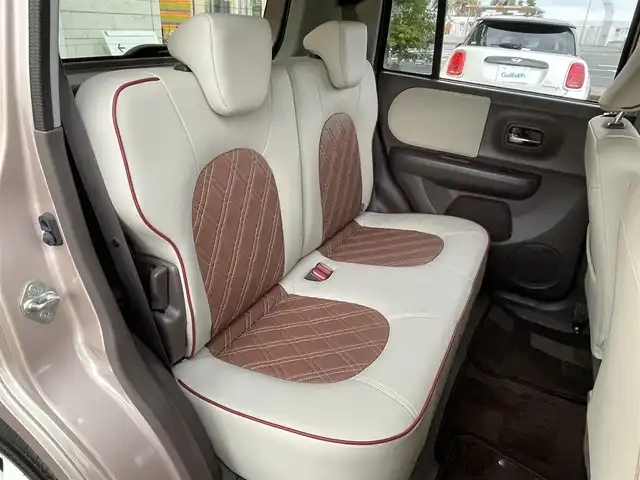 スズキ ラパン ショコラ X 宮崎県 2015(平27)年 4.8万km シャンパンピンクPM 社外SDナビ【MDV-D503】（Bluetooth/CD/DVD/TV）/ETC/プッシュスタート/スマートキー/電動格納ミラー/アイドリングストップ/純正フロアマット