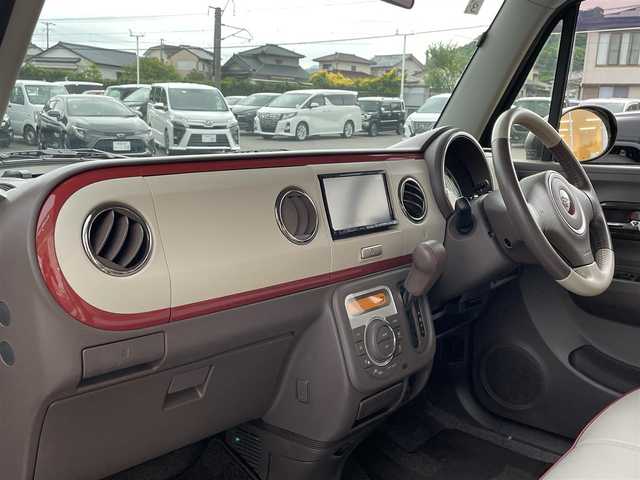 スズキ ラパン ショコラ X 宮崎県 2015(平27)年 4.8万km シャンパンピンクPM 社外SDナビ【MDV-D503】（Bluetooth/CD/DVD/TV）/ETC/プッシュスタート/スマートキー/電動格納ミラー/オートライト/キノセンヘッドランプ/アイドリングストップ/純正フロアマット