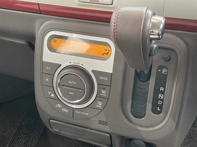 スズキ ラパン ショコラ X 宮崎県 2015(平27)年 4.8万km シャンパンピンクPM 社外SDナビ【MDV-D503】（Bluetooth/CD/DVD/TV）/ETC/プッシュスタート/スマートキー/電動格納ミラー/オートライト/キノセンヘッドランプ/アイドリングストップ/純正フロアマット