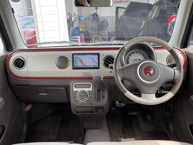 スズキ ラパン ショコラ X 宮崎県 2015(平27)年 4.8万km シャンパンピンクPM 社外SDナビ【MDV-D503】（Bluetooth/CD/DVD/TV）/ETC/プッシュスタート/スマートキー/電動格納ミラー/オートライト/キノセンヘッドランプ/アイドリングストップ/純正フロアマット