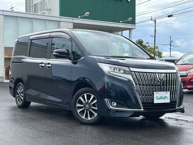 トヨタ エスクァイア Gi プレミアムパッケージ 香川県 2017(平29)年 4.3万km ブラッキッシュアゲハガラスフレーク 純正８インチナビ/CD/DVD/ブルーレイ/サンルーフ/バックカメラ/両側パワースライドドア/ＬＥＤヘッドライト/レーンキープ/オートマチックハイビーム/衝突軽減ブレーキ/ＥＴＣ/アイドリングストップ/クルーズコントロール