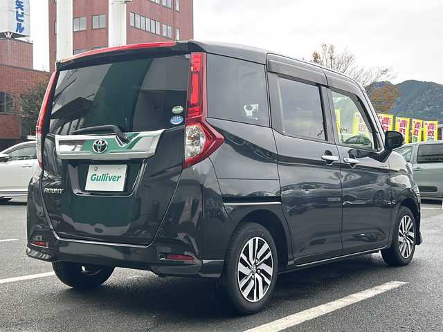 トヨタ ルーミー カスタムG S 京都府 2017(平29)年 13.3万km ブラックマイカメタリック 社外9インチナビ/フルセグ/Bluetooth/衝突軽減装置/両側電動スライドドア/クルーズコントロール/禁煙車/クリアランスソナー/バックカメラ/ETC/LEDヘッドライト/スマートキー/ドライブレコーダー/純正アルミ/電動格納ミラー/プッシュスタート/アイドリングストップ