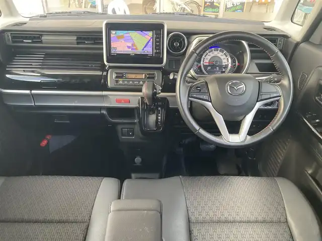 マツダ フレアワゴン カスタムスタイル ハイブリッド XS 愛知県 2019(令1)年 2.2万km ブルーイッシュブラックパール3 車検 令和9年11月/衝突回避支援ブレーキサポート/社外SDナビTV/DVDビデオ&CD/地デジ　フルセグ/Bluetoothオーディオ/バックカメラ/スマートキー×2ケ/プッシュスタート/LEDヘッドライト/両側パワースライドドア/シートヒーター/純正フォグ/リアサーキュレーター/ドライブレコーダー/ダウンサス/保証書取説あり