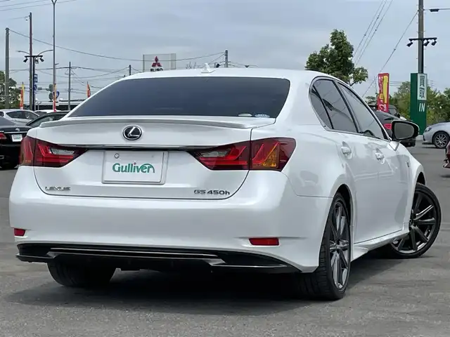 レクサス ＧＳ 450h Fスポーツ 道央・札幌 2012(平24)年 1.5万km ホワイトパールクリスタルシャイン ワンオーナー/純正メーカーナビ/CD/DVD/BT/フルセグ/横滑り防止装置/クルーズコントロール/バックカメラ/ビルトインETC/自動防眩ミラー/DRIVEMODE切替/EVMODE/SNOWMODE/前席パワーシート/D席メモリーシート/前席シートヒーター/前席エアシート/レザーシート/革巻きステアリング/ステアリングリモコン/パドルシフト/電動パーキング/ブレーキホールド/MTモード付AT/プッシュスタート/スマートキー/カードキー/LEDヘッドライト/オートライト/フォグランプ/ヘッドライトウォッシャー/電動格納ミラー/ヒーテッドドアミラー/ウィンカーミラー/純正フロアマット/スペアキー/純正エンジンスターター/AW付冬タイヤ積込/235/40/R19/2011年/山6mm