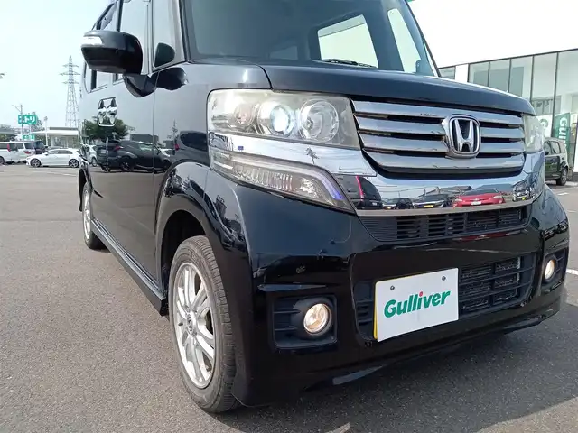 ホンダ Ｎ ＢＯＸ カスタム G Lパッケージ 福井県 2012(平24)年 10.2万km クリスタルブラックパール ４WD/純正14インチAW/両側パワースライドドア/キセノンヘッドライト/Fフォグ/ETC/パイオニア7インチメモリナビ/フルセグテレビ/横滑り防止装置/盗難防止装置/ダブルエアバッグ/アイドリングストップ/純正フロアマット/スマートキー