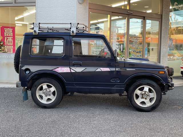 スズキ ジムニー HC 神奈川県 1993(平5)年 14.7万km 紺 4WD/ETC/ドライブレコーダー(前方)/スペアキー/純正フロアマット/社外AW/ルーフキャリア有