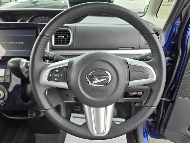 ダイハツ タント カスタム RS トップED SAⅡ 鹿児島県 2016(平28)年 6.4万km ディープブルークリスタルマイカ 純正後席フリップダウンモニター　/ビルトインＥＴＣ　/両側パワースライドドア　/バックカメラ　/純正ＳＤナビ（ＮＳＺＮ－Ｘ６６Ｄ－Ｔ３）　/Ｂｌｕｅｔｏｏｔｈオーディオ　/ハーフレザーシート　/コーナーセンサー/プッシュスタート/スマートキー/BALMINUMアルミホイール(14インチ)/横滑り防止装置/衝突被害軽減システム/ターボ車/ワンオーナー/エアバッグ(W＋サイド)