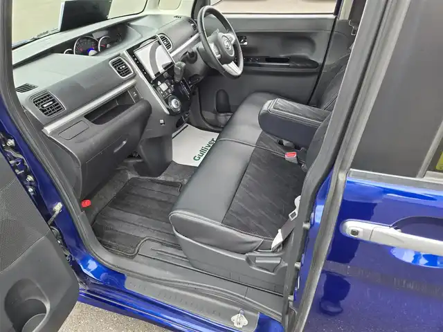 ダイハツ タント カスタム RS トップED SAⅡ 鹿児島県 2016(平28)年 6.4万km ディープブルークリスタルマイカ 純正後席フリップダウンモニター　/ビルトインＥＴＣ　/両側パワースライドドア　/バックカメラ　/純正ＳＤナビ（ＮＳＺＮ－Ｘ６６Ｄ－Ｔ３）　/Ｂｌｕｅｔｏｏｔｈオーディオ　/ハーフレザーシート　/コーナーセンサー/プッシュスタート/スマートキー/BALMINUMアルミホイール(14インチ)/横滑り防止装置/衝突被害軽減システム/ターボ車/ワンオーナー/エアバッグ(W＋サイド)