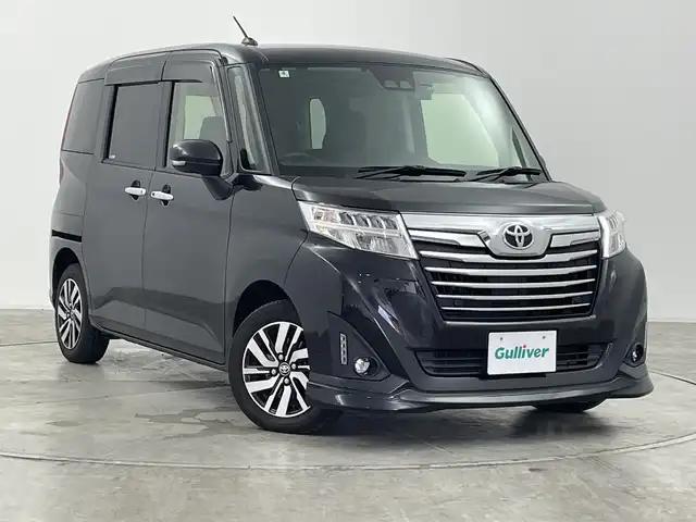 トヨタ ルーミー カスタムG 群馬県 2020(令2)年 7.9万km ブラックマイカメタリック 純正９型ナビ　バックカメラ　シートヒーター　両側電動スライドドア　衝突被害軽減ブレーキ　クルーズコントロール　ビルトインＥＴＣ　ドラレコ　ＬＥＤライト　オートハイビーム　スマートキー