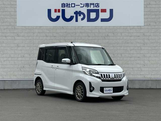 三菱 ｅＫスペース カスタムG 道北・旭川 2014(平26)年 9.9万km シルキーホワイト (株)IDOMが運営する【じしゃロン旭川店】の自社ローン専用車両になります。こちらは現金またはオートローンご利用時の価格です。自社ローンご希望の方は別途その旨お申付け下さい/　/・社外ナビ（CD/DVD/SD/BT/フルセグ）/・全方位カメラ/・ETC/・片側パワースライドドア/・ステアリングリモコン/・アイドリングストップ/・フォグランプ/・スペアキー/・取扱説明書