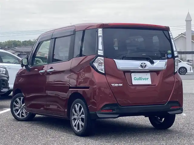 トヨタ タンク カスタムG－T 島根県 2019(令1)年 2.7万km ファイアークォーツレッドM ワンオーナー /ディーラーSDナビ(CD/DVD/BT/フルセグ)/バックカメラ/プリクラッシュセーフティー/レーントレーシングアシスト/オートハイビーム/クルーズコントロール/オートライト/前席シートヒーター /両側パワースライドドア /前後ドライブレコーダー/LEDヘッドライト/純正ドアバイザー