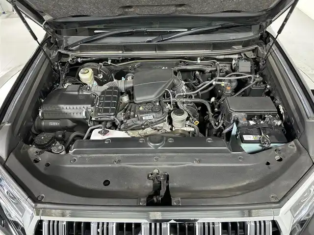 トヨタ ランドクルーザー プラド TX Lパッケージ 佐賀県 2018(平30)年 7.1万km ブラック ワンオーナー/純正9インチナビ/フルセグ/Bluetooth/CD/DVD/バックカメラ/ビルトインETC/ドライブレコーダー/衝突被害軽減システム/レーダークルーズコントロール/レーンアシスト/クリアランスソナー/LEDヘッドライト/フォグランプ/オートライト/オートマチックハイビーム/運転席・助手席パワーシート/運転席・助手席シートベンチレーション/電動格納サードシート/純正フロアマット/純正サイドステップ/ジュ運勢19インチアルミホイール