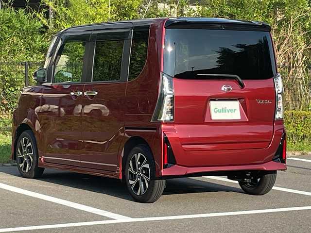 ダイハツ タント カスタム X 福島県 2023(令5)年 0.6万km ブラックマイカメタリック/ファイアークォーツレッドメタリック 2トーン 純正メーカーオプションナビ/BT、MSV、バックカメラ、フルセグTV、CD/DVD/スマートキー/ドライブレコーダー/ハーフレザーシート/シートヒーター/純正フロアマット/ドアバイザー/ブレーキホールド/電格ミラー/コーナーセンサー