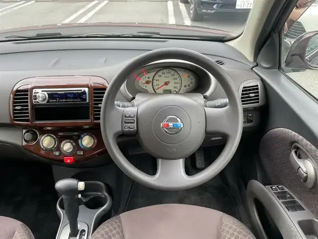 日産 マーチ 12S 25th ハピネス 静岡県 2008(平20)年 6.7万km 茶 ハービー仕様　/社外CDオーディオ　/フロアマット　　/スマートキー /スペアキー /取説
