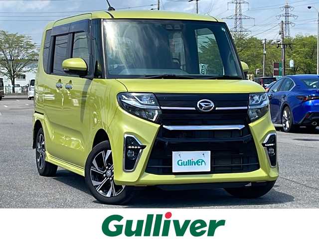 ダイハツ タント カスタム X 道央・札幌 2019(令1)年 8.5万km マスタードイエローマイカメタリック ４WD/純正ディーラーOPナビ/CD/DVD/BT/フルセグ/スマートアシスト/衝突被害軽減ブレーキ/横滑り防止装置/レーンキープアシスト/リアコーナーセンサー/アイドリングストップ/PWRMODE/前席シートヒーター/両側パワースライドドア/プッシュスタート/スマートキー/LEDヘッドライト/オートライト/オートハイビーム/フォグランプ/電動格納ミラー/ウィンカーミラー/純正フロアマット/ドアバイザー/スペアキー/純正エンジンスターター/純正AW付冬タイヤ積込/155/65/R14/2019年/山3mm