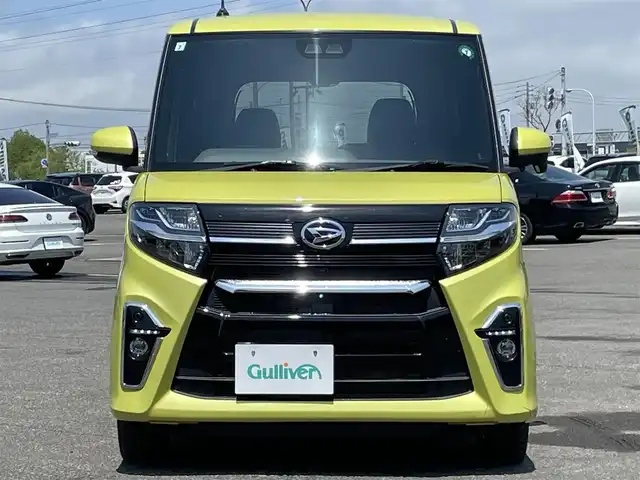 ダイハツ タント カスタム X 道央・札幌 2019(令1)年 8.5万km マスタードイエローマイカメタリック ４WD/純正ディーラーOPナビ/CD/DVD/BT/フルセグ/スマートアシスト/衝突被害軽減ブレーキ/横滑り防止装置/レーンキープアシスト/リアコーナーセンサー/アイドリングストップ/PWRMODE/前席シートヒーター/両側パワースライドドア/プッシュスタート/スマートキー/LEDヘッドライト/オートライト/オートハイビーム/フォグランプ/電動格納ミラー/ウィンカーミラー/純正フロアマット/ドアバイザー/スペアキー/純正エンジンスターター/純正AW付冬タイヤ積込/155/65/R14/2019年/山3mm