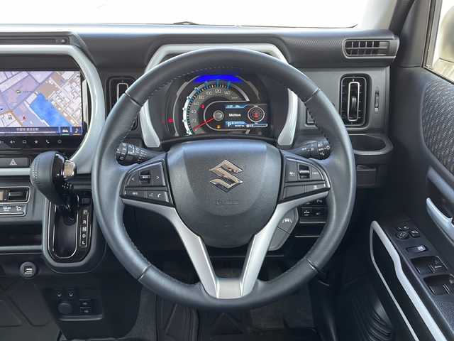 スズキ ハスラー HYBRID X 山口県 2023(令5)年 3.5万km ピュアホワイトP 純正メモリーナビ【CBTM041070JP】/Bluetooth、CD、DVD、USB/フルセグテレビ/レーダークルーズコントロール/アラウンドビューモニター/バックカメラ/ETC/シートヒーター【D＋N席】/USB充電口×２/純正15インチアルミホイール/純正フロアマット/プッシュスタート/スマートキー/ドアバイザー/アイドリングストップ/レーンキープアシスト/コーナーセンサー/横滑り防止装置/衝突被害軽減システム/盗難防止装置