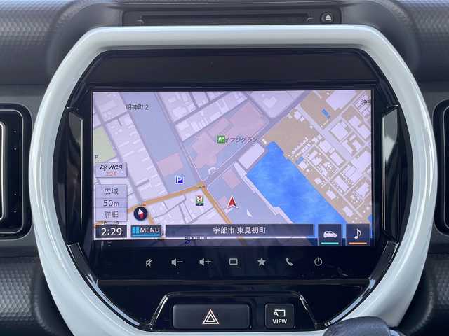 スズキ ハスラー HYBRID X 山口県 2023(令5)年 3.5万km ピュアホワイトP 純正メモリーナビ【CBTM041070JP】/Bluetooth、CD、DVD、USB/フルセグテレビ/レーダークルーズコントロール/アラウンドビューモニター/バックカメラ/ETC/シートヒーター【D＋N席】/USB充電口×２/純正15インチアルミホイール/純正フロアマット/プッシュスタート/スマートキー/ドアバイザー/アイドリングストップ/レーンキープアシスト/コーナーセンサー/横滑り防止装置/衝突被害軽減システム/盗難防止装置