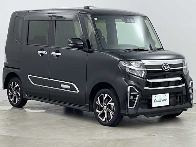 ダイハツ タント カスタム X スタイルセレクション 道央・札幌 2021(令3)年 2.2万km ブラックマイカメタリック ・４ＷＤ/・純正９インチナビ＆ＴＶ＆ＢＴ＆ＤＶＤ＆ＣＤ＆ＵＳＢ/・全方向モニター/・スマートアシストIII/・エコアイドル/・寒冷地仕様/・両側パワースライドドア/・ハーフレザーシート/・横滑り防止装置/・前席シートヒーター/・ドアミラーウィンカー＆ヒーター/・オートライト/・オートマチックハイビーム/・ＬＥＤヘッドライト＆フォグ/・純正リモコンスターター/・スペアキー１本有